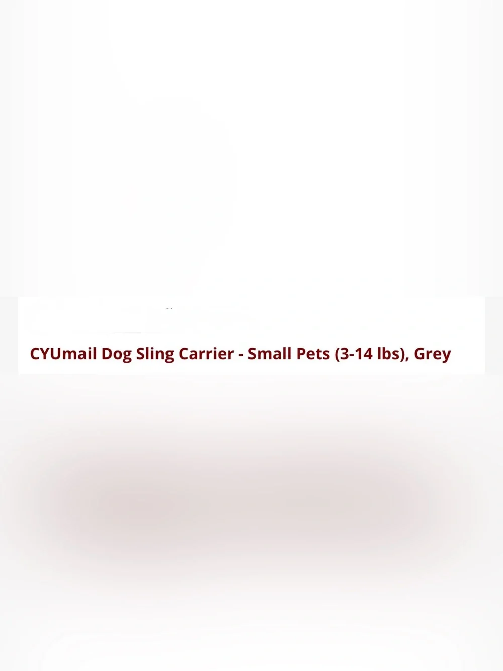Comfort Mesh Dog Sling Carrier - Gray